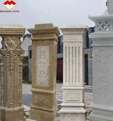 2700kg/m3 Granite Stone Hand Carved Cut-to-Size Pillar for Exterior Column Design