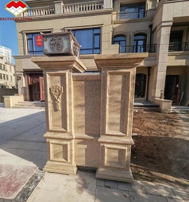 2700kg/m3 Granite Stone Hand Carved Cut-to-Size Pillar for Exterior Column Design