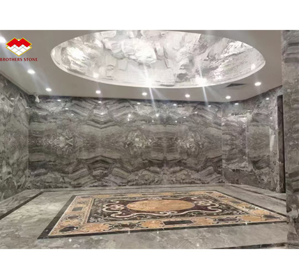 Polished Serbian Grey Marble Wall Panels for High End Interior Decoration
