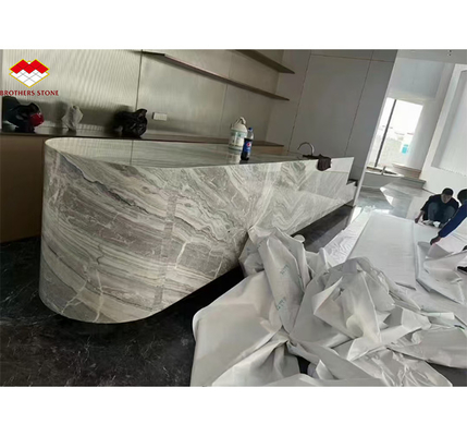 Polished Serbian Grey Marble Wall Panels for High End Interior Decoration