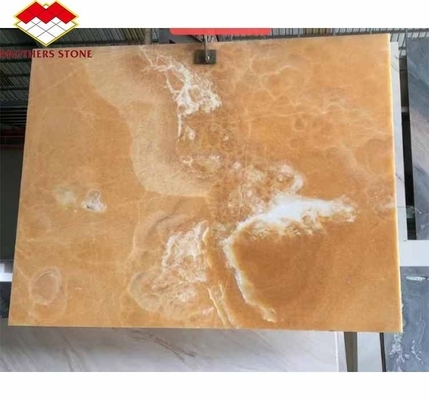 Surface Finishing Polished Design Backlit Orange Jade Stone for Basin and Dining Table
