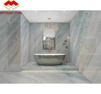 Upgrade Your Living Staircase Hall with 20mm Blue Ice Onyx Stone Veneer and Backlight