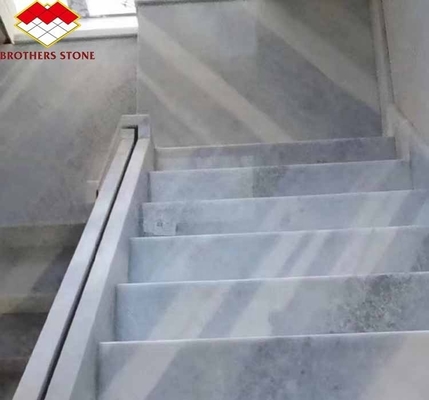 Upgrade Your Living Staircase Hall with 20mm Blue Ice Onyx Stone Veneer and Backlight