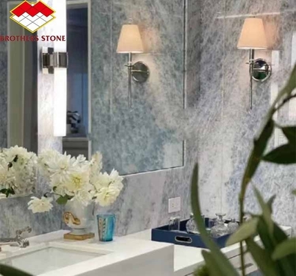 Upgrade Your Living Staircase Hall with 20mm Blue Ice Onyx Stone Veneer and Backlight