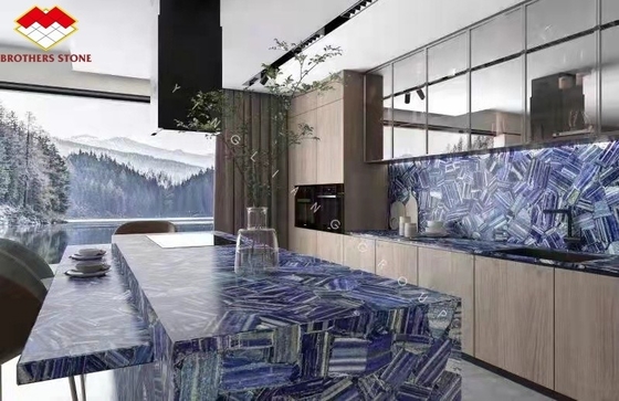Modern Tile Azul Bahia Marble Blue Color Lemurian Blue Granite Slab for Interior Decoration