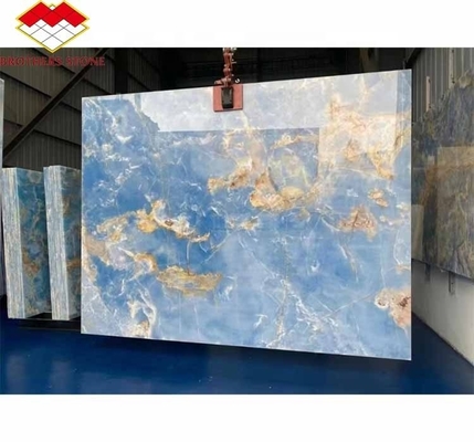 Natural Translucent Onyx Slab Modern Blue Onyx Marble Stone for Bathroom Wall and Floor