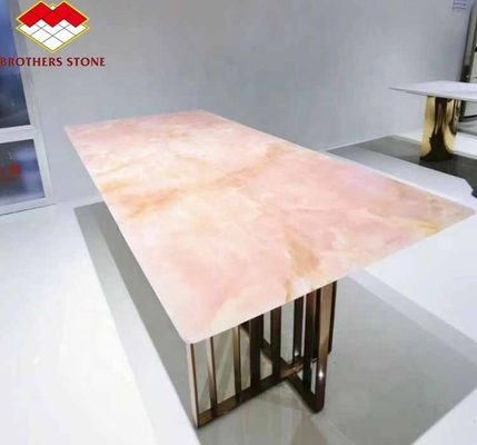 Matt Surface Finishing Modern Pink Onyx Stone for Table and Wall Application
