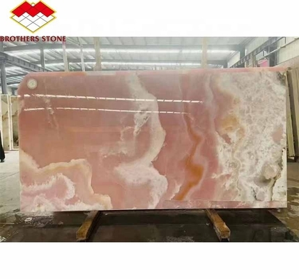 Matt Surface Finishing Modern Pink Onyx Stone for Table and Wall Application