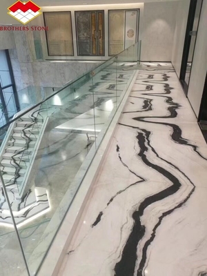 Polished Panda White Marble Slab Tile Modern and Popular for Staircase Table Countertop