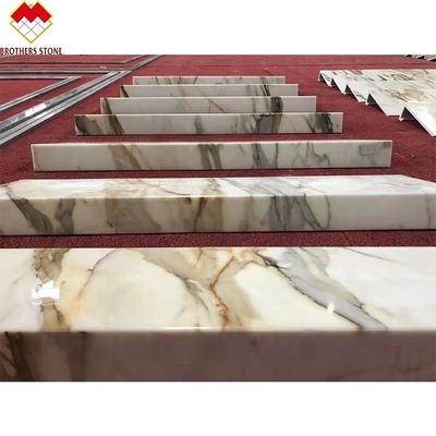 Polished Calacatta Gold Steps on Italy Marble Staircases in Modern Luxury Stone Interior