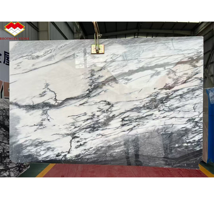 Snow Mountain White Marble Big Slab for Modern Design Dining Table Top Natural Stone