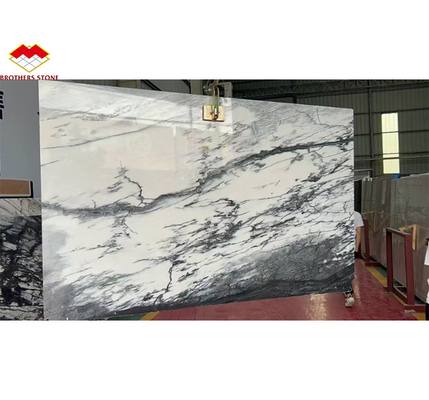 Snow Mountain White Marble Big Slab for Modern Design Dining Table Top Natural Stone