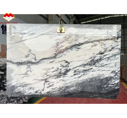 Snow Mountain White Marble Big Slab for Modern Design Dining Table Top Natural Stone