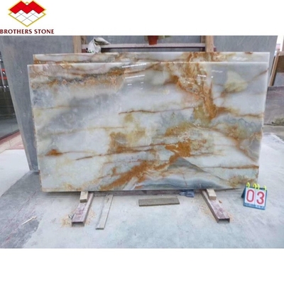 15-18mm Thickness Marble Agate Tiles and Golden Sapphire Slab for Interior Decoration
