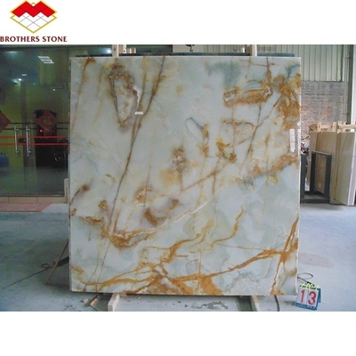 15-18mm Thickness Marble Agate Tiles and Golden Sapphire Slab for Interior Decoration