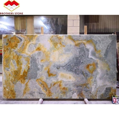 15-18mm Thickness Marble Agate Tiles and Golden Sapphire Slab for Interior Decoration