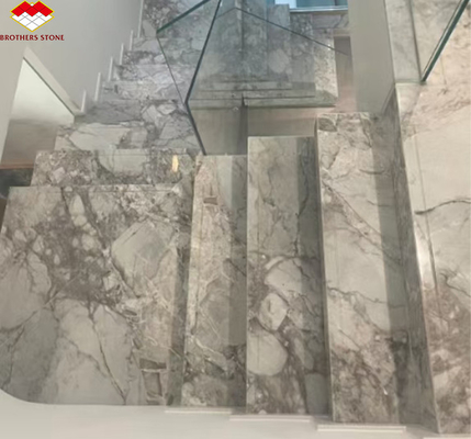 Brazil Calacatta Grey Marble Fish Belly Gray Marble for Hotel Anti Slip Stairs Design