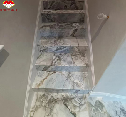 Brazil Calacatta Grey Marble Fish Belly Gray Marble for Hotel Anti Slip Stairs Design