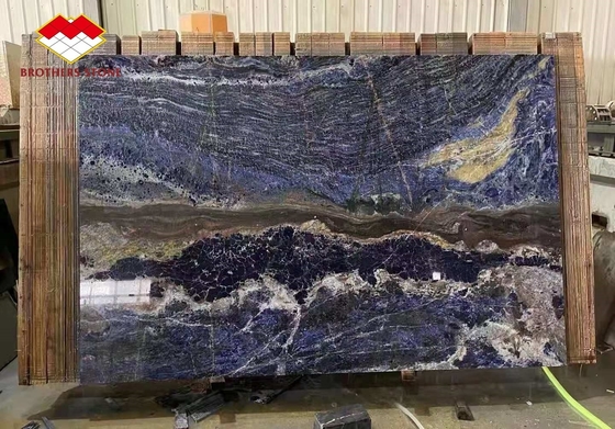 Polished Dream Sapphire Blue Onyx Quartzite Slabs Luxury Stone Backlit Translucent