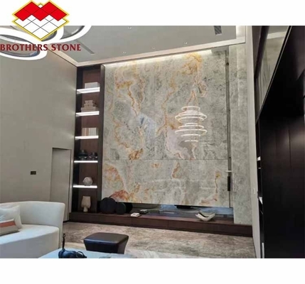 Modern Backlit Green Onyx Stone Slab 30mm Thickness for Graphic Living Room Jade Wall