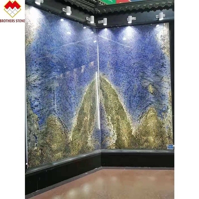 Compressive Strength 50.4 MPa Blue Bahia Marble Dream Backlit Stone for Hotel and Villa