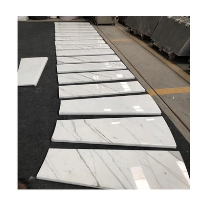 High Polished Modern Design Calacatta White Marble Stairs and Steps for Indoor Villa