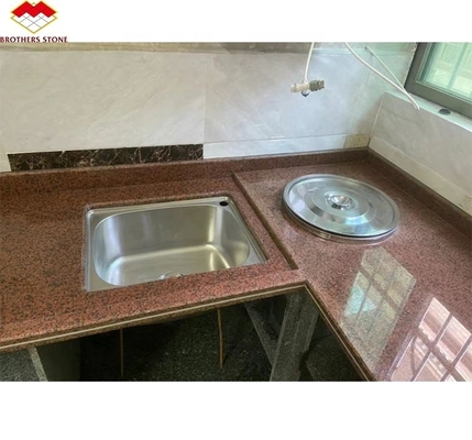 Modern Polished Honed Chinese Natural Stone Cut-to-Size Red Granite Stone for Kitchen Countertop Top
