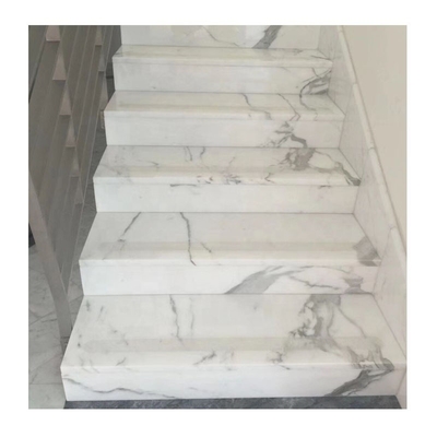 Popular White Marble Stairs Step Riser Natural Stone for Upstair Interior Improvement