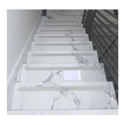 Popular White Marble Stairs Step Riser Natural Stone for Upstair Interior Improvement