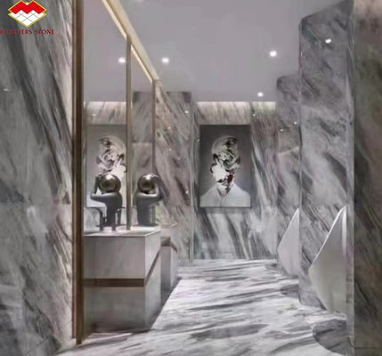 Hotel Interior Design Calcite Marble Step Floor and Stairs with Light in Florence Gray