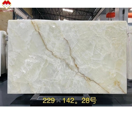 Modern Villa Design Polished White Onyx Marble Slab for Livingroom Wall and Flooring