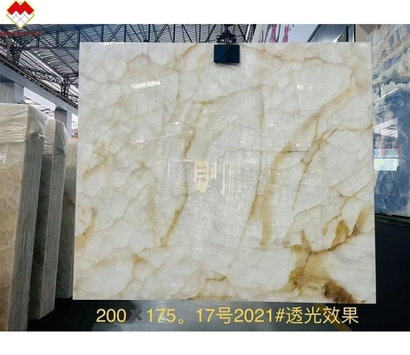 Modern Villa Design Polished White Onyx Marble Slab for Livingroom Wall and Flooring