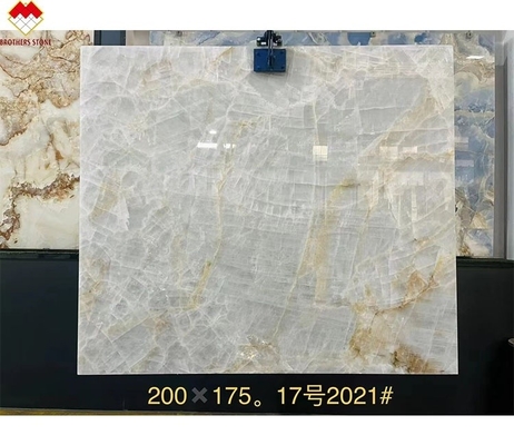 Modern Villa Design Polished White Onyx Marble Slab for Livingroom Wall and Flooring