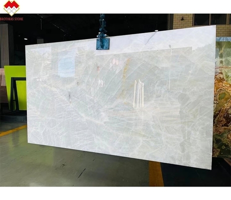 Modern Villa Design Polished White Onyx Marble Slab for Livingroom Wall and Flooring