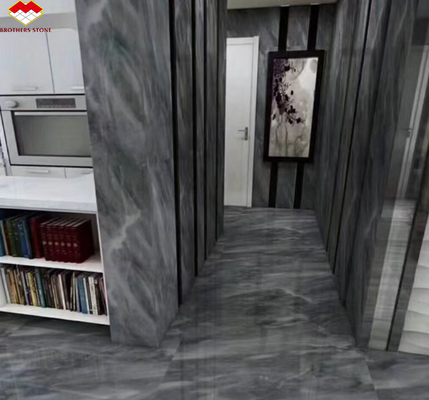 Popular Space Grey Marble Big Slab for Modern Light Gray Stairs in House and Hotel