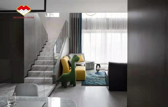 Indoor Natural Marble Stone Stair Step Cover with Customized Size and Anti-slip Feature