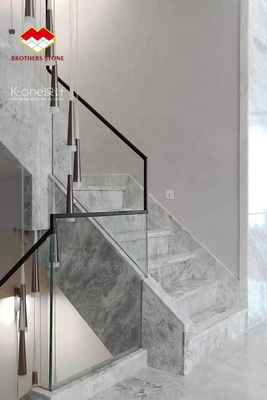 Indoor Natural Marble Stone Stair Step Cover with Customized Size and Anti-slip Feature