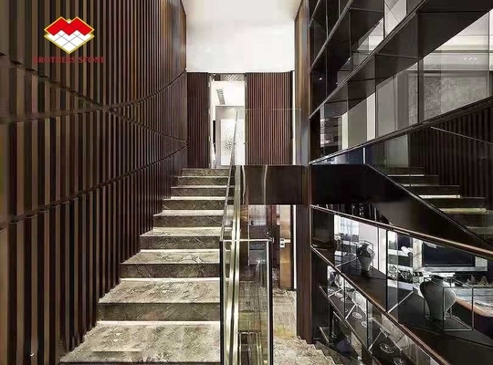 Indoor Natural Marble Stone Stair Step Cover with Customized Size and Anti-slip Feature