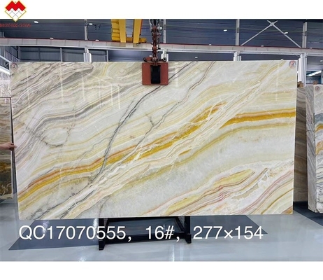Translucent Rainbow Onyx Stone for Villa Background CNF Polished Red Dragon Onyx Marble