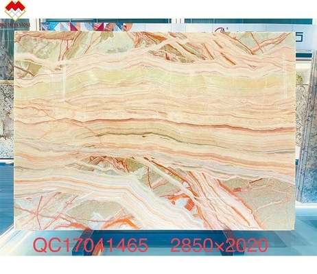 Translucent Rainbow Onyx Stone for Villa Background CNF Polished Red Dragon Onyx Marble