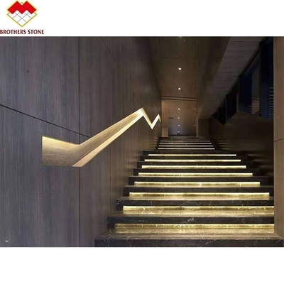 Indoor Natural Marble Stone Stair Step Cover with Customized Size and Anti-slip Feature