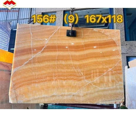 Thickness Tolerance /- 1mm Antique Book Match Yellow Onyx Marble for Lavabo Component