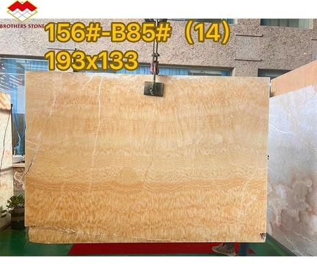 Thickness Tolerance /- 1mm Antique Book Match Yellow Onyx Marble for Lavabo Component
