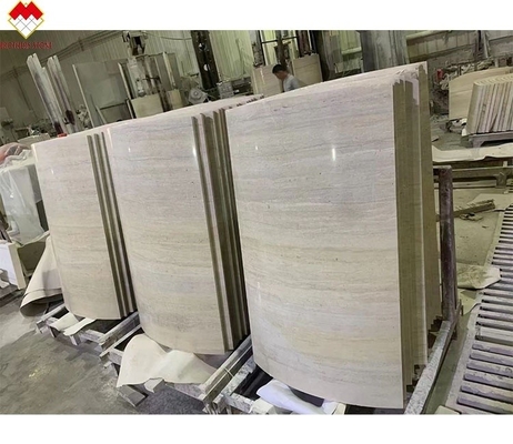 Modern Wood Grain Corinthian Marble Column Cladding for Customized Villa Enhancements