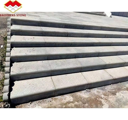 Outdoor Cut-To-Size White Granite Slab with Modern Design and Flamed Granite Steps