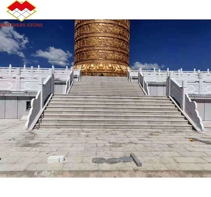 Outdoor Cut-To-Size White Granite Slab with Modern Design and Flamed Granite Steps