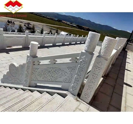 Outdoor Cut-To-Size White Granite Slab with Modern Design and Flamed Granite Steps