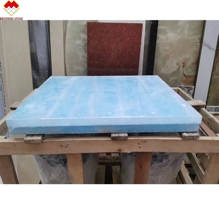 Modern Floor Revolution Translucent Blue Jade Onyx Stone Tiles for Wall and Floor