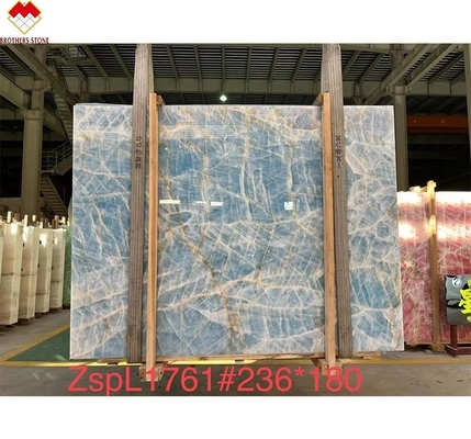 Modern Floor Revolution Translucent Blue Jade Onyx Stone Tiles for Wall and Floor