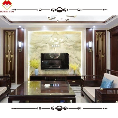 Polished Onyx Stone Wall Panel Directly Sale for TV Background in Natural Green White